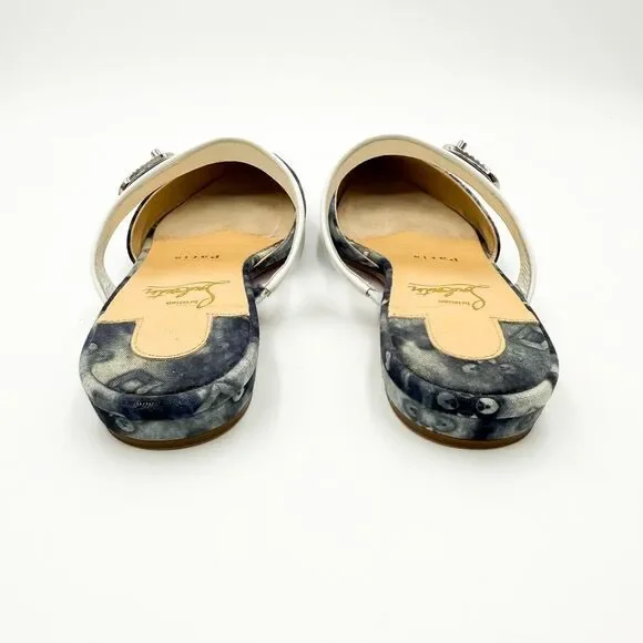 Christian Louboutin Choc Lock Pointed Toe Mules Flats EU 37 US 7 - Picture 5 of 13